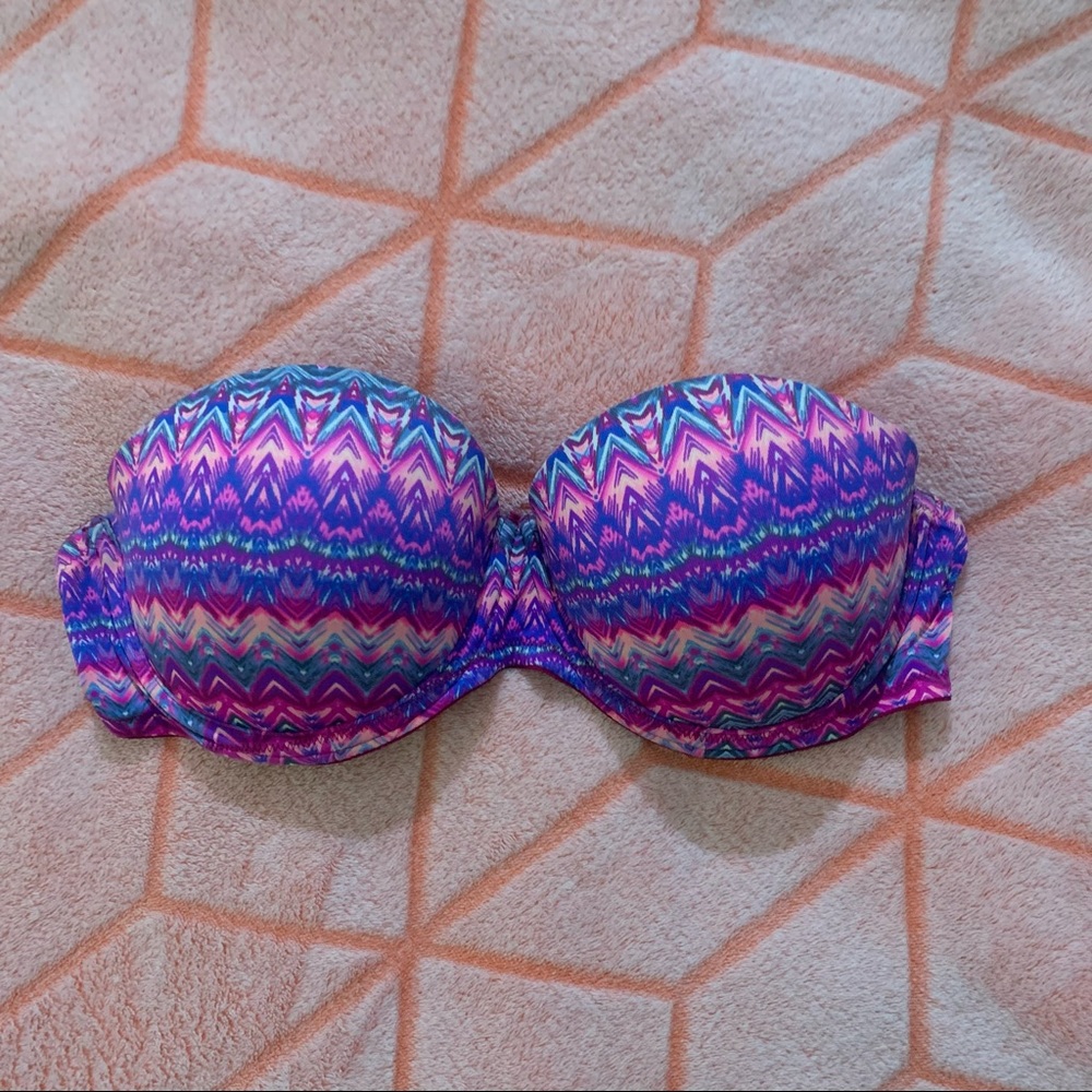 PINK Victoria’s Secret Push-Up Strapless Tribal Print
